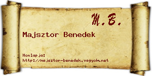 Majsztor Benedek névjegykártya